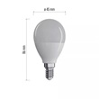 Emos ZQ1230 LED izzó Classic Mini Globe / E14 / 7,3 W (60 W) / 806 lm / meleg fehér