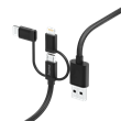 Hama 201536 adatkábel 3in1 micro USB/type-C/lightning, 1,5m, fekete