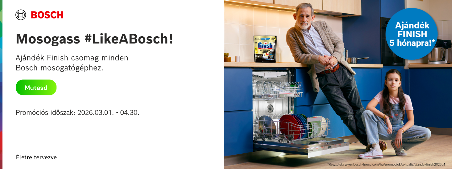 Ajándék Finish 5 hónapra Bosch mosogatógépekhez