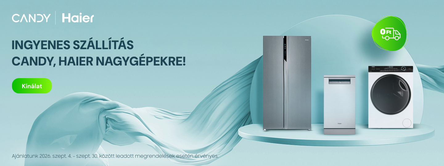 Candy & Haier háztartási nagygépek ingyenes szállítással