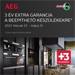 3 év extra garancia a beépíthető AEG készülékekre