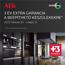 3 év extra garancia a beépíthető AEG készülékekre