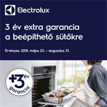 3 év extra garancia a beépíthető sütőkre