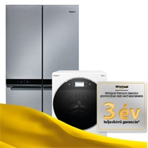 3 év garancia Whirlpool szabadonálló mosógépekre és hűtőszekrényekre