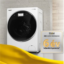 6 év teljeskörű garancia Whirlpool ZEN motoros mosógépeinkre