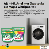 Ajándék Ariel mosókapszula csomag a Whirlpooltól!