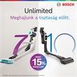 Bosch Unlimited vezeték nélküli porszívók 15% pénzvisszatérítéssel