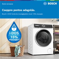 Bosch i-DOS funkciós mosógépek 15% pénzvisszatérítéssel