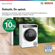 Bosch szárítógépek 10% pénzvisszatérítéssel