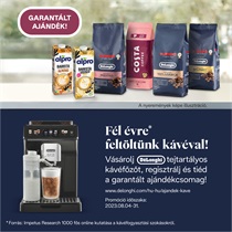 De'Longhi tejtartályos kávéfőzők ráadás kávé ajándékcsomaggal