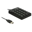 Delock 12481 USB numerikus billentyűzet 19 billentyűvel (fekete)