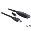 Delock 83415 USB 3.0 aktív hosszabbító kábel, 10 m