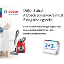 Dőljön hátra! A Bosch porszívókra most 5 évig nincs gondja!