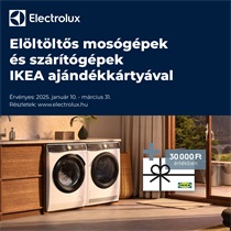 Electrolux elöltöltős mosógépek és szárítógépek ráadás IKEA ajándékkártyával