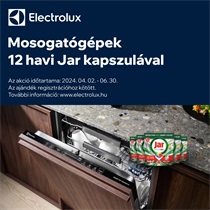 Electrolux mosogatógépek 12 havi ráadás Jar kapszulával