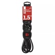Emos PC1321R hosszabbító 1,5 M / 3 aljzat / kapcsolós / 1,5 MM2