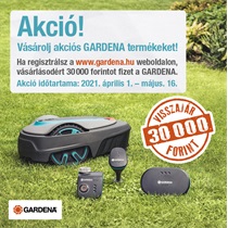 Gardena robotfűnyírók pénzvisszafizetéssel