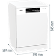 Gorenje GS643E90W mosogatógép, 16 teríték, fehér