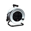 Home by Somogyi HJRM 10-50 fém kábeldob, 50 méter gumirozott kábel, fekete szín