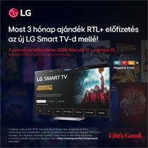 Most 3 hónap ajándék RTL+ előfizetés az új LG Smart TV-d mellé!