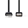 Nedis CCGP60010BK30 USB 2.0 kábel | A dugasz - A aljzat | 3,0 m | fekete