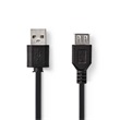 Nedis CCGP60010BK30 USB 2.0 kábel | A dugasz - A aljzat | 3,0 m | fekete
