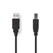 Nedis CCGP60100BK05 USB 2.0 kábel | A Dugasz - B Dugasz | 0,5 m | fekete