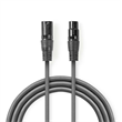 Nedis COTH15010GY05 Egyensúlyozott XLR audiokábel | XLR 3 Tűs Dugasz - XLR 3 Tűs Aljzat | 0,5 m | Szürke