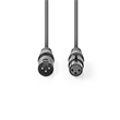Nedis COTH15010GY05 Egyensúlyozott XLR audiokábel | XLR 3 Tűs Dugasz - XLR 3 Tűs Aljzat | 0,5 m | Szürke