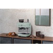 SMEG EGF03PGEU őrlővel kombinált espresso kávéfőző, retro, világoszöld