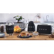 SMEG TSF01BLMEU 2 szeletes kenyérpirító, 50-es évek retro design, 6 fokozat, 3 program, matt fekete