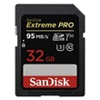 SanDisk 173368 SDHC Extreme Pro memóriakártya 32 GB, 95 MB/sec, UHS-I, V30