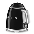 Smeg KLF05BLEU mini vízforraló, 50-es évek retrodesign, 0,8 liter, 1400 W, fekete