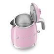 Smeg KLF05PKEU mini vízforraló, 50-es évek retrodesign, 0,8 liter, 1400 W, rózsaszín