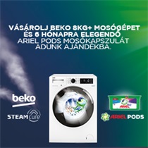 Vásárolj most Beko mosógépet, és Ariel mosókapszulát kapsz ráadásként!