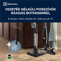 Electrolux vezeték nélküli porszívók ráadás botmixerrel