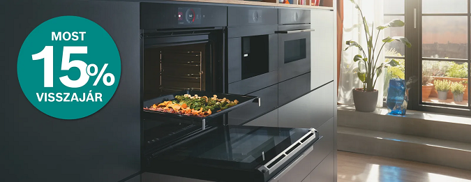 Bosch AirFry funkciós sütők 15% pénzvisszatérítéssel