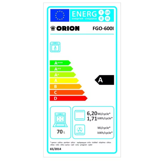 Orion FGO600I gáztűzhely