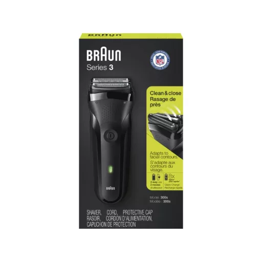 Braun 3 300S tölthető elektromos borotva, fekete