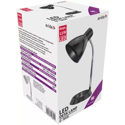 Avide BASIC O TALPÚ+ 4W LED asztali lámpa, fekete