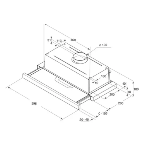 Whirlpool AKR749/1NB felsőszekrénybe építhető, kihúzható páraelszívó (értékcsökkentett)