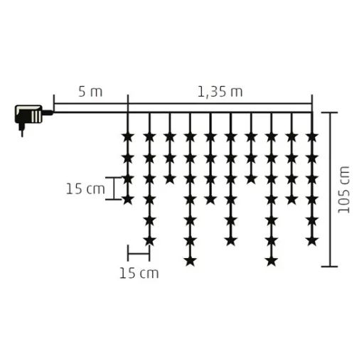 Home by Somogyi KAF 50L/WW LED fényfüggöny csillag dekorációval