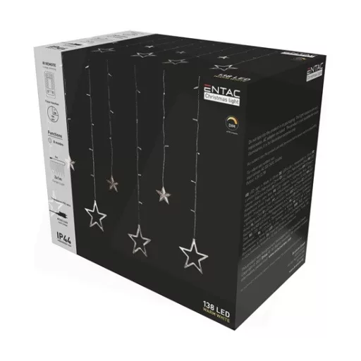 Entac ECCL-138-SS-2X1 karácsonyi fényfüggöny 138 LED