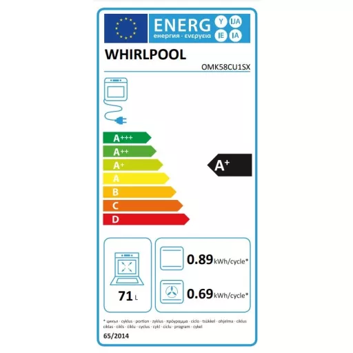 Whirlpool OMK58CU1SX beépíthető elektromos sütő