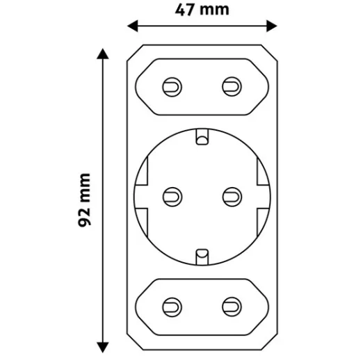 Entac EPAG-1EE2E Hálózati Adapter 3 Aljzat
