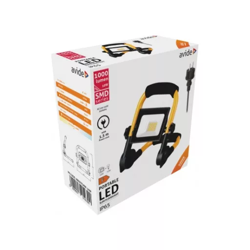 Avide ABSSTFLNW-10W LED Reflektor Slim SMD 10W állványos 1.5m