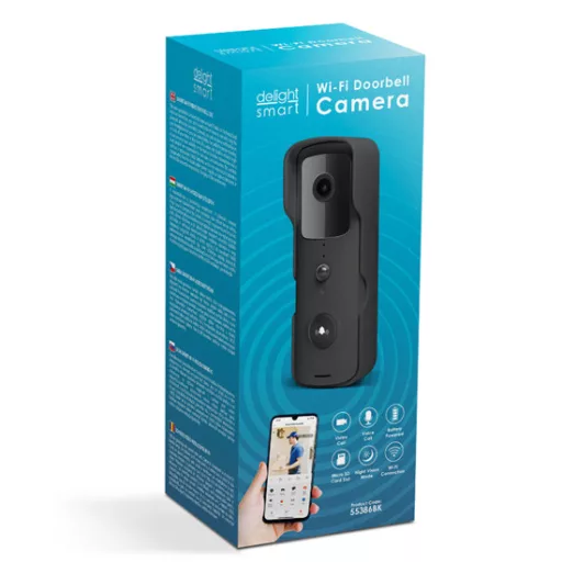 Delight Smart 55386BK Wi-Fi-s videó kaputelefon szett – akkumulátoros (értékcsökkentett)