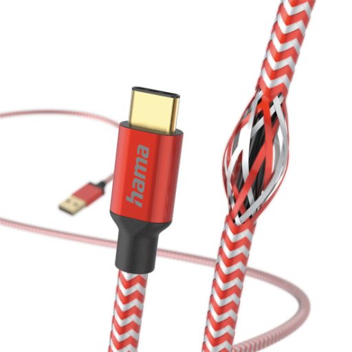 Hama 201559 adatkábel USB type-C, piros