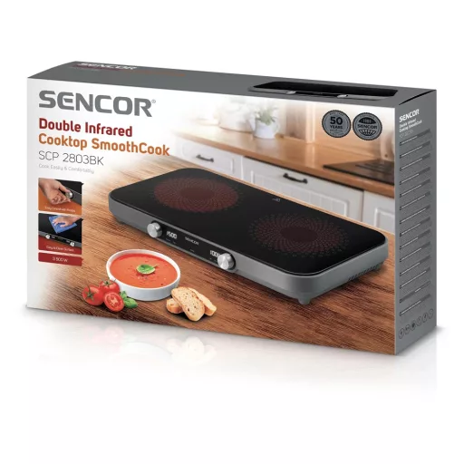 Sencor SCP 2803BK SmoothCook kétzónás üvegkerámia főzőlap