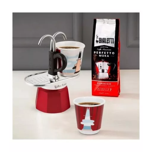 Bialetti 1406/MR MINI EXPRESS Magritte kotyogós kávéfőző szett, 2 személyes (értékcsökkentett)